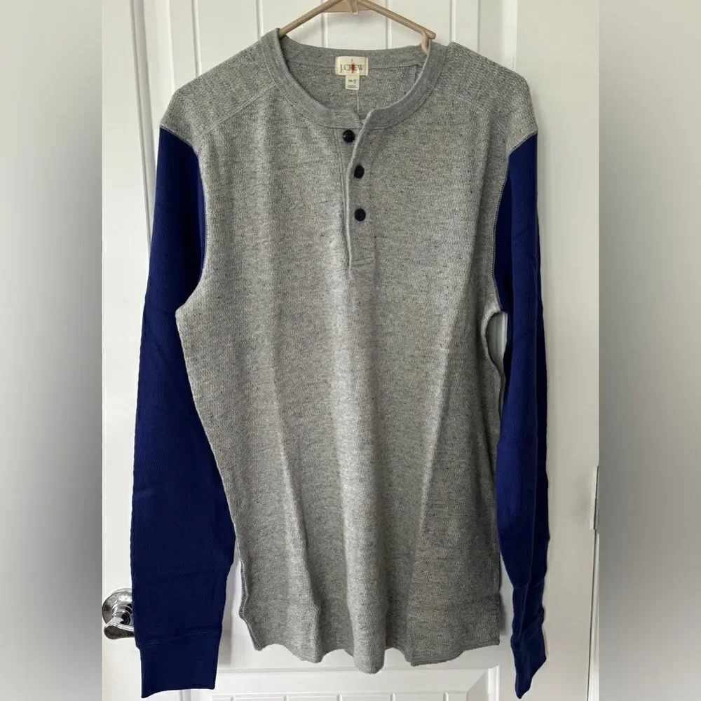 J.Crew Mens Colorblock Baseball Henley  NWT